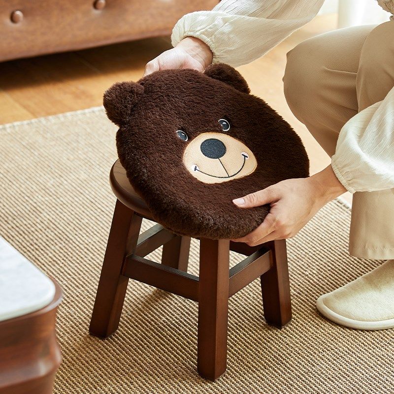 那澜多好中式实木圆形小矮凳坐垫高颜值细绒布加厚家用圆形矮凳子,居家布艺,椅垫,淘宝优惠券,粉丝福利购,淘宝优惠卷