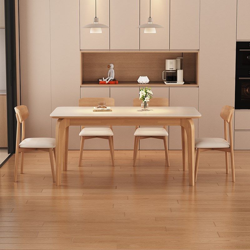 全实木岩板餐桌椅2024新款家用小户型原木奶油风长方形餐桌,住宅家具,岩板餐桌,淘宝优惠券,粉丝福利购,淘宝优惠卷