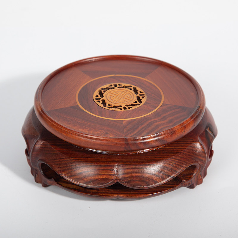 红檀木圆形工艺品展示托架子花瓶茶壶佛像古董古玩摆件可旋转底座,家居饰品,木雕,淘宝优惠券,粉丝福利购,淘宝优惠卷