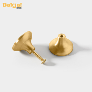 纯铜抽屉把手轻奢衣柜门黄铜拉手创意海浪柜子扶手法式玄关门把手