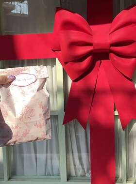 耶诞蝴蝶结 门头店铺装饰摆饰拍照道具网红打卡点布置红色节日