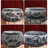 柱墩石柱顶石头墩子石雕柱基石仿古木柱底座空心包皮柱础石圆石墩