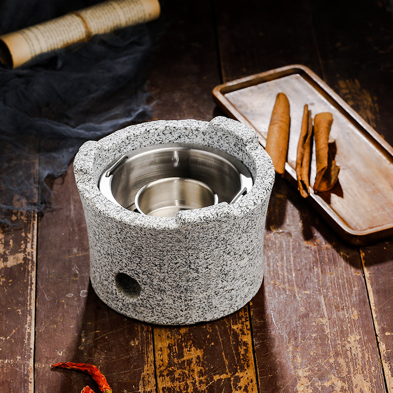 天然石头茶炉烤火炉野食木炭烤肉迷你烧烤炉煮茶器老式炭炉酒精炉