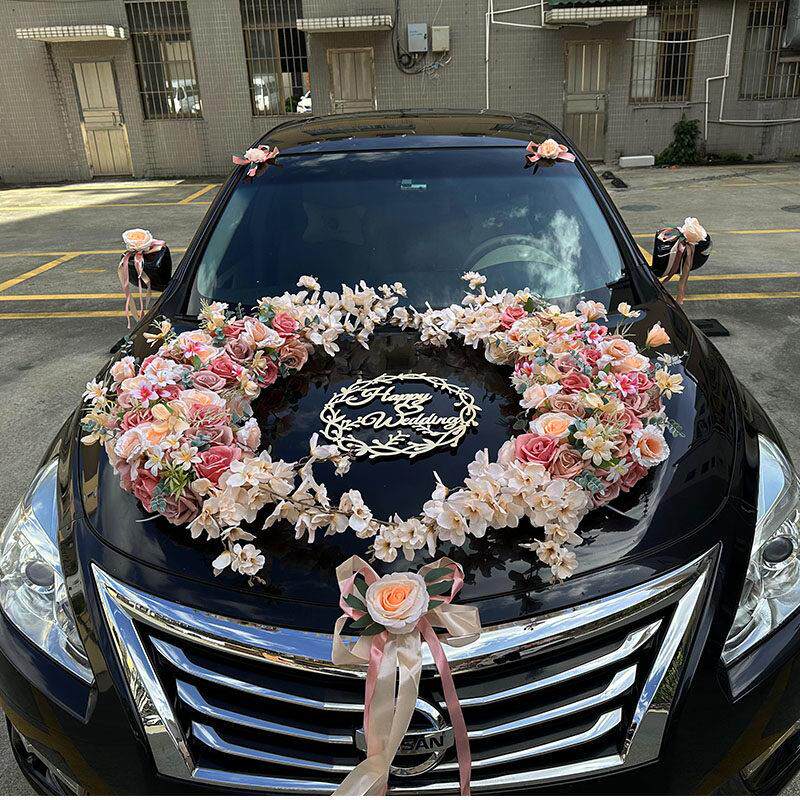 头车花结婚花车装饰仿真花全套布置婚车装饰拉花吸盘套装新款大号