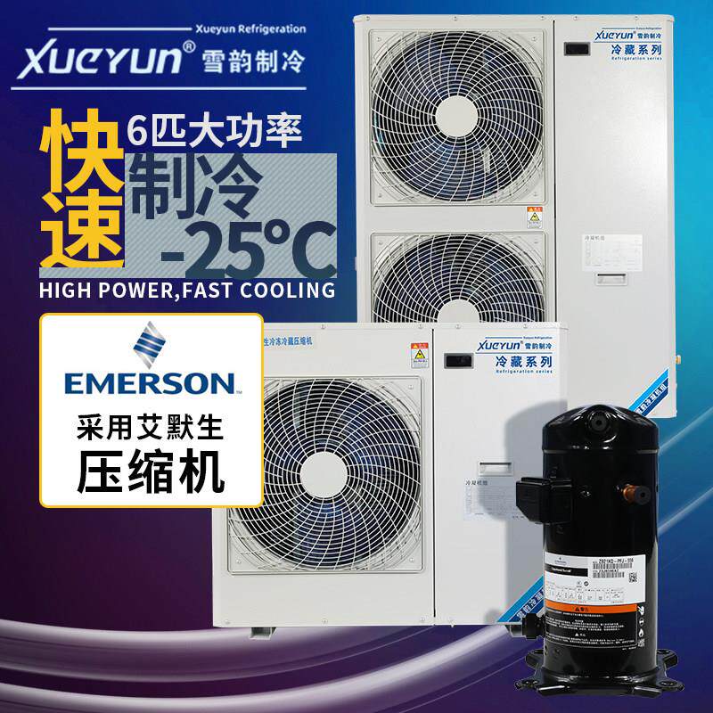 雪韵制冷机组小型冷藏库全套设备水果鲜花保鲜冷藏库艾默生压缩机