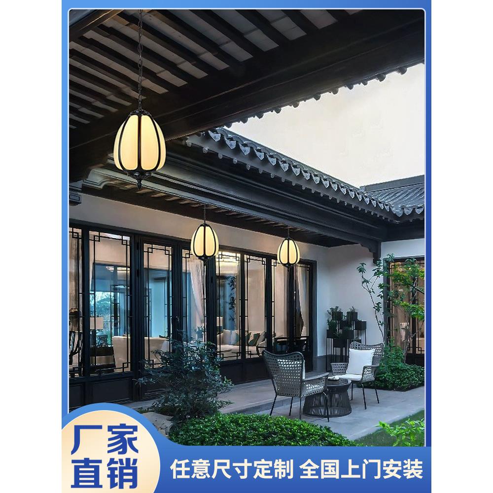 新中式铝合金彷古门窗断桥铝古典花格定制封阳台铝合金覆古断桥铝