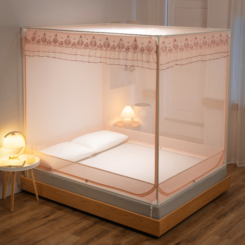 蚊帐家用免安装三开门蒙古包加厚加密2021年新款高级纹账儿童防摔