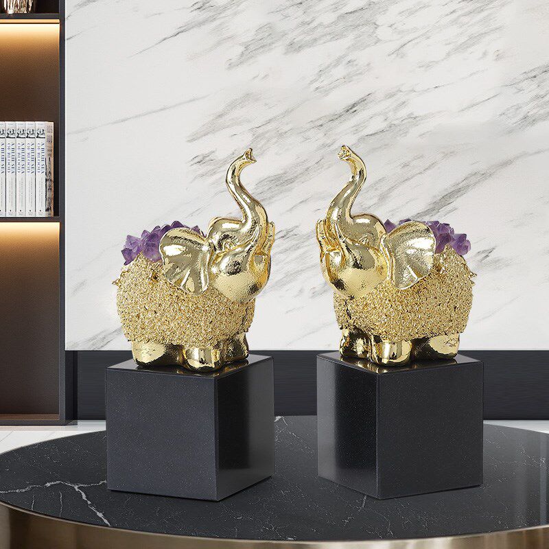 吉祥如意大象摆件客厅酒柜电视柜创意家居玄关饰品乔迁新居礼品
