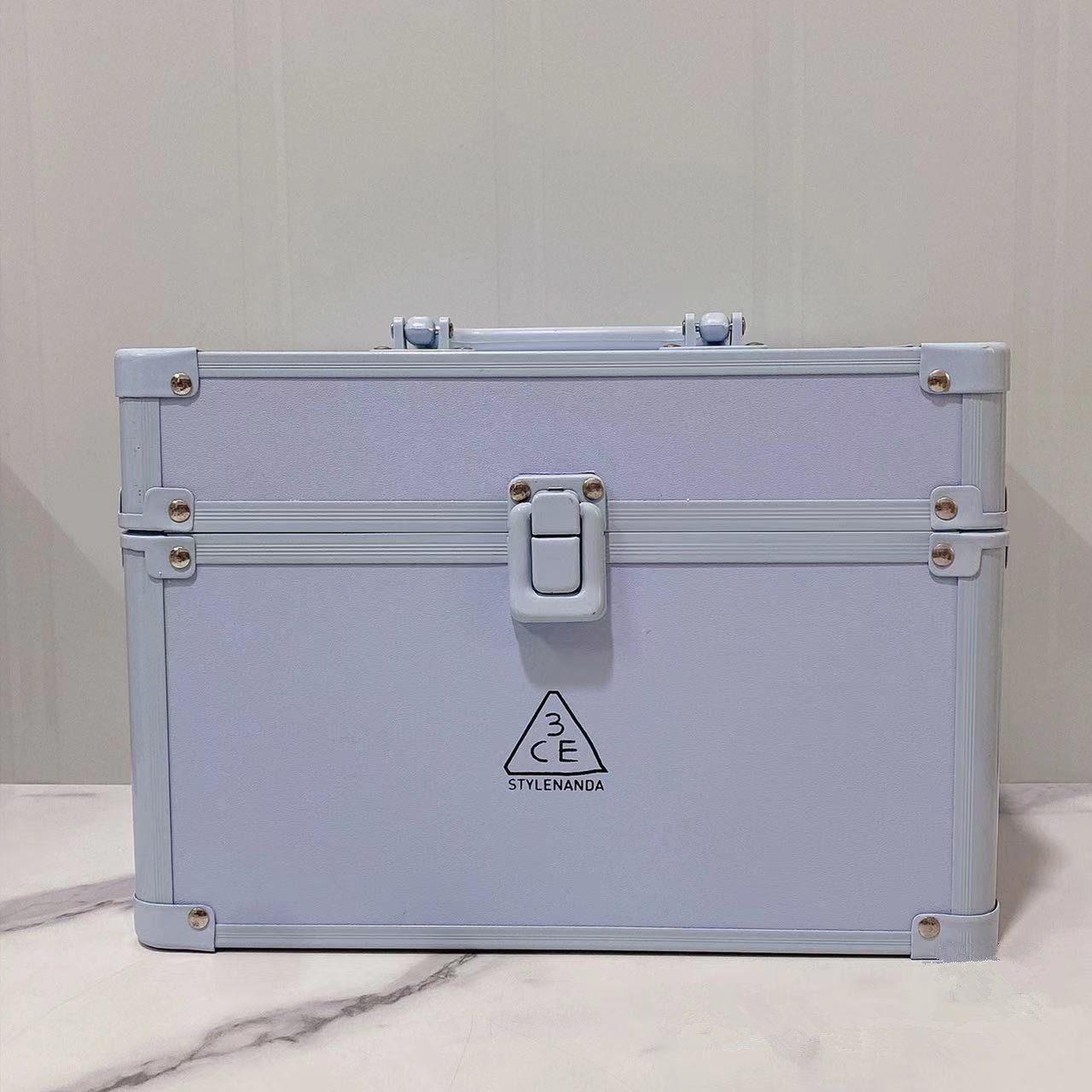 3CE银粉双层化妆箱 粉色款化妆品收纳盒 三熹玉品牌设计