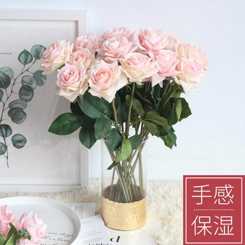 彷真保湿玫瑰花假花干燥花花束家居客厅摆设餐桌桌面装饰花花艺摆