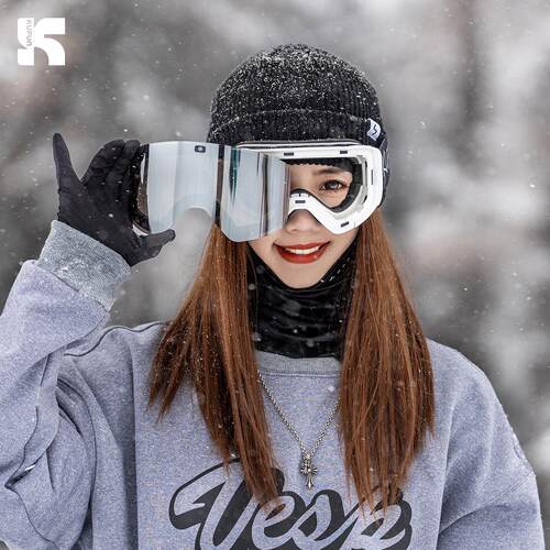 酷峰滑雪镜磁吸柱面雪镜登山眼镜护目镜可戴近视双层防雾雪地女男