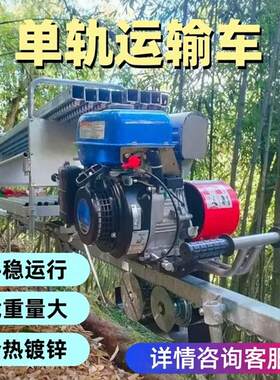 山地果园单轨运输车山区农用轨道搬运车爬坡小火车单轨道运输机