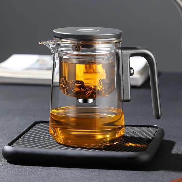 磁吸飘逸杯泡茶壶2025新款无杆一键下水高档办公茶具茶水分离杯子