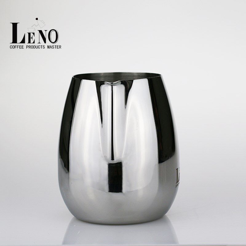 LENO不锈钢食品级尖嘴拉花杯手冲鼓形速溶拉花缸咖啡机配套奶杯