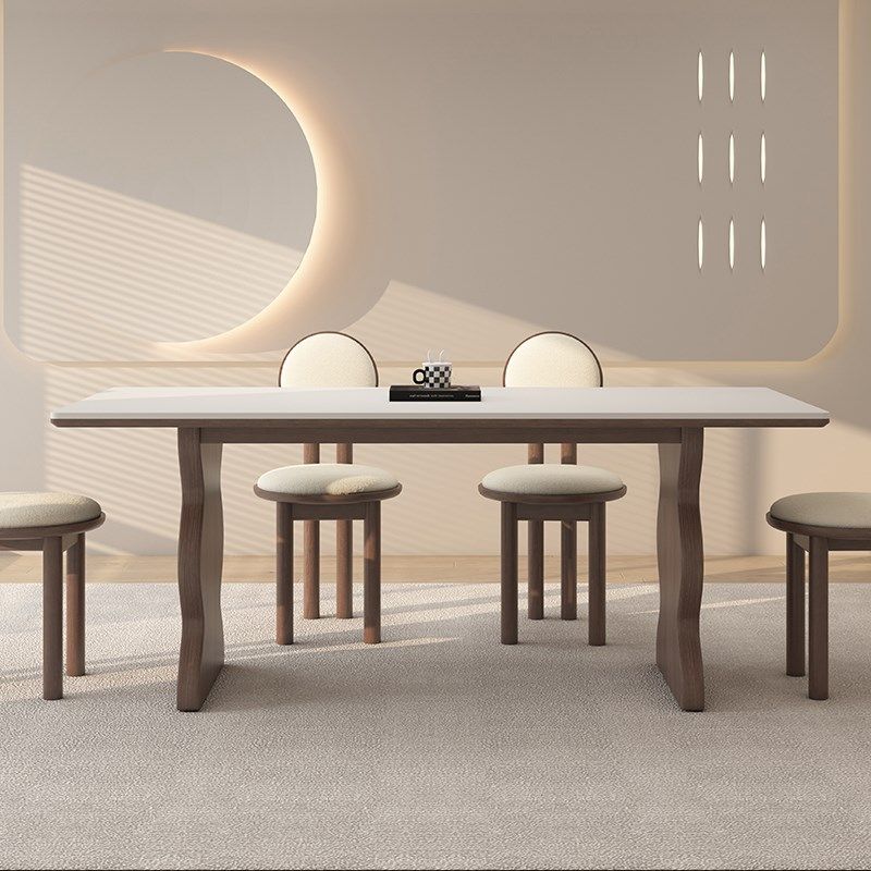 德利丰实木岩板餐桌家用小户型侘寂中古风长方形全托原木吃饭桌子,住宅家具,岩板餐桌,淘宝优惠券,粉丝福利购,淘宝优惠卷