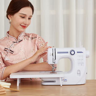 友立佳608缝纫机家用电动台式 多功能锁边吃厚脚踏衣车小型裁缝机