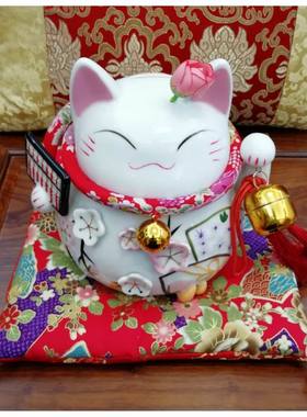 家居店铺客厅创意工艺品摆件招财猫布垫大号坐垫红垫子摆设饰品