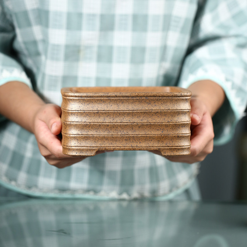 清香阁紫砂 唯珍手工柴烧竹节筋纹四方盆 桌面古典盆景盆绿植紫砂,鲜花速递/花卉仿真/绿植园艺,花盆,淘宝优惠券,粉丝福利购,淘宝优惠卷