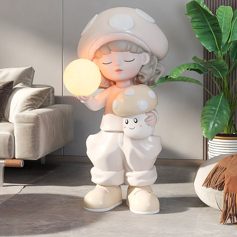 女孩大型落地摆件客厅家居饰品电视柜沙发旁灯搬家乔迁新年礼物,家居饰品,落地摆件,淘宝优惠券,粉丝福利购,淘宝优惠卷