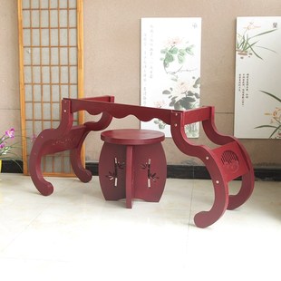 仿古禅式古筝架子敦煌琴架实木立式h便携式木制筝架新品专用支架