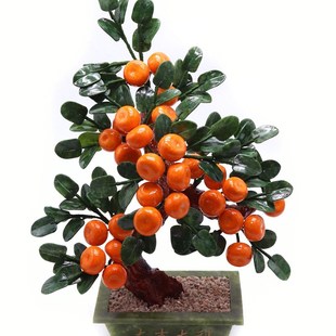 水晶发财树金橘旺财家居客厅酒柜玄关装饰电视柜结婚开业乔迁礼物