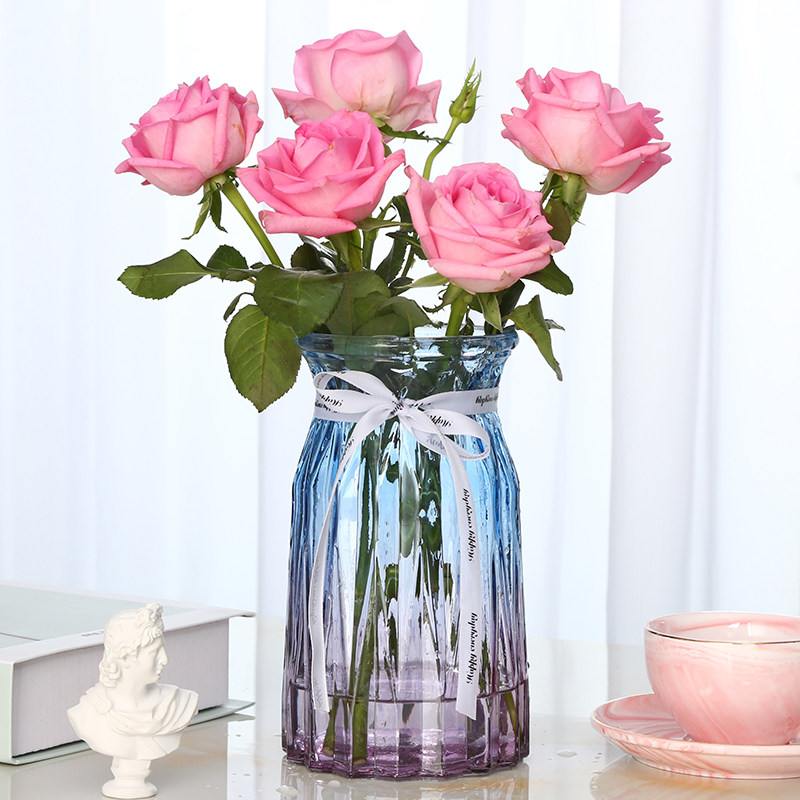 【二件套】欧式玻璃花瓶透明彩色水培鲜花干花客厅装饰摆件插花瓶,鲜花速递/花卉仿真/绿植园艺,花瓶,淘宝优惠券,粉丝福利购,淘宝优惠卷