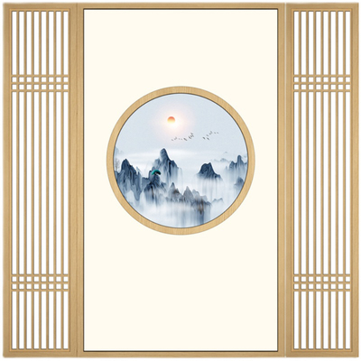 实木花格镂空新中式仿古门窗屏风隔断吊顶背景墙现代木格栅栏花板