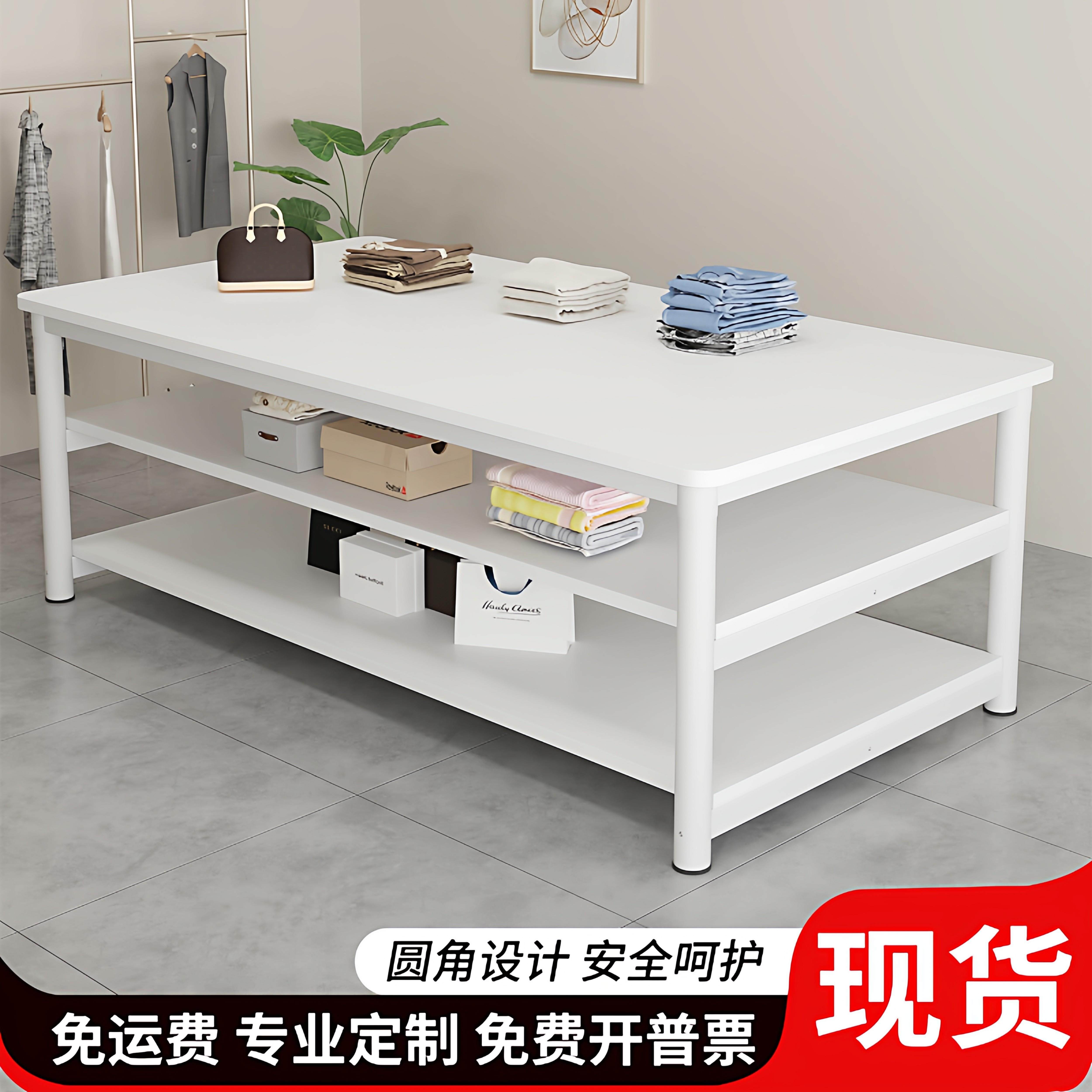 服装店展示桌女装店桌展示台中岛服装架鞋包童装橱窗长条桌流水台