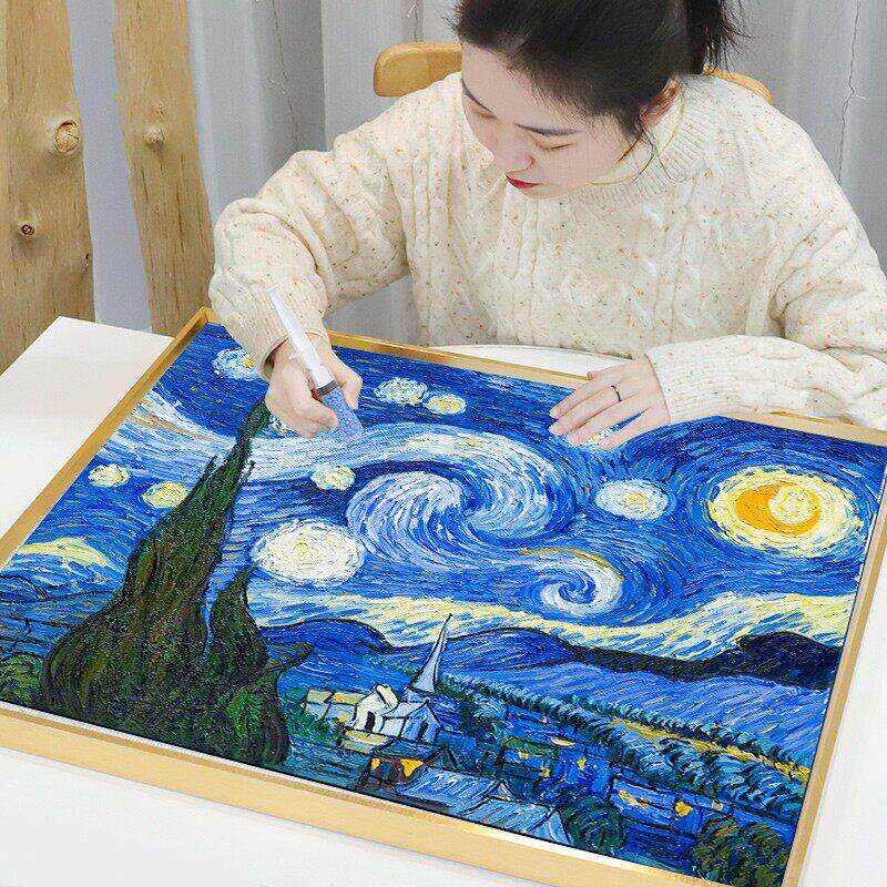 新款5d钻石画2025梵高星空满钻水晶点砖石贴画手工diy2024十字绣