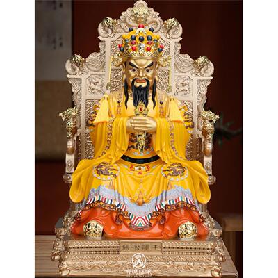 龙五爷神像广济龙王财神像彩绘五爷像五台山树脂财神爷真身摆件