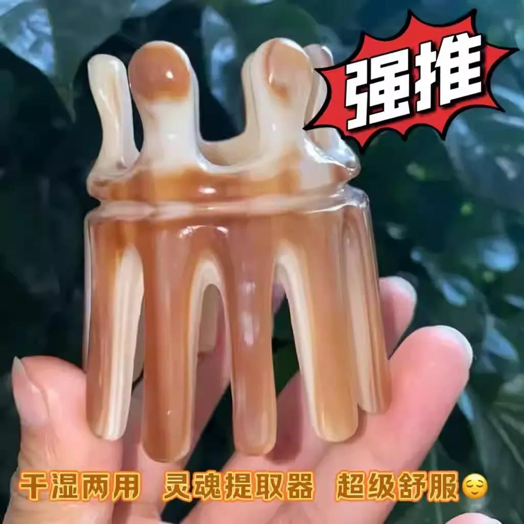天然经络刷牦牛角梳洗头梳按摩头皮放松肩颈身体头部穴位按摩梳子