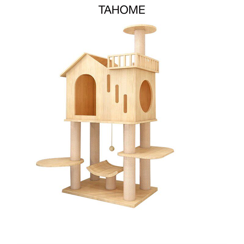 TAHOME猫别墅实木大型猫爬架超大猫屋子猫房子猫爬架一体猫窝布偶