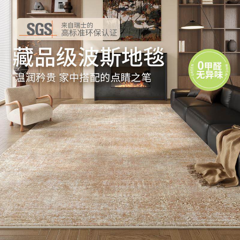 玄藏贵金波斯风轻奢高级客厅地毯防水免洗床边毯沙发茶几地垫