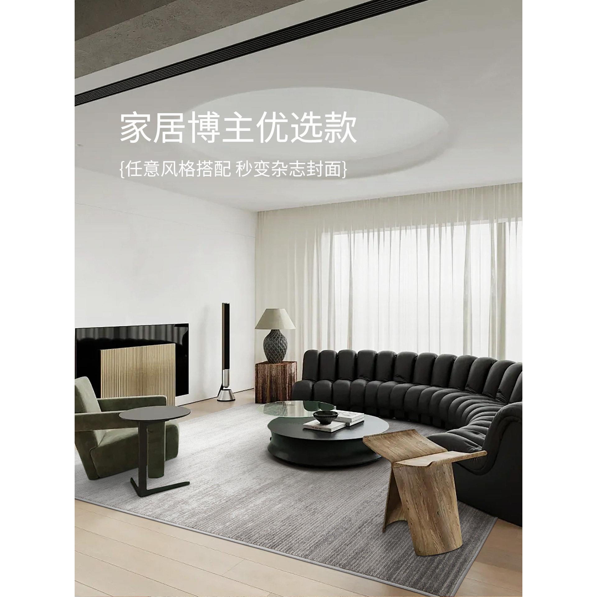 进口百搭耐脏高级灰色极简轻奢客厅地毯现代意式简约北欧沙发地垫