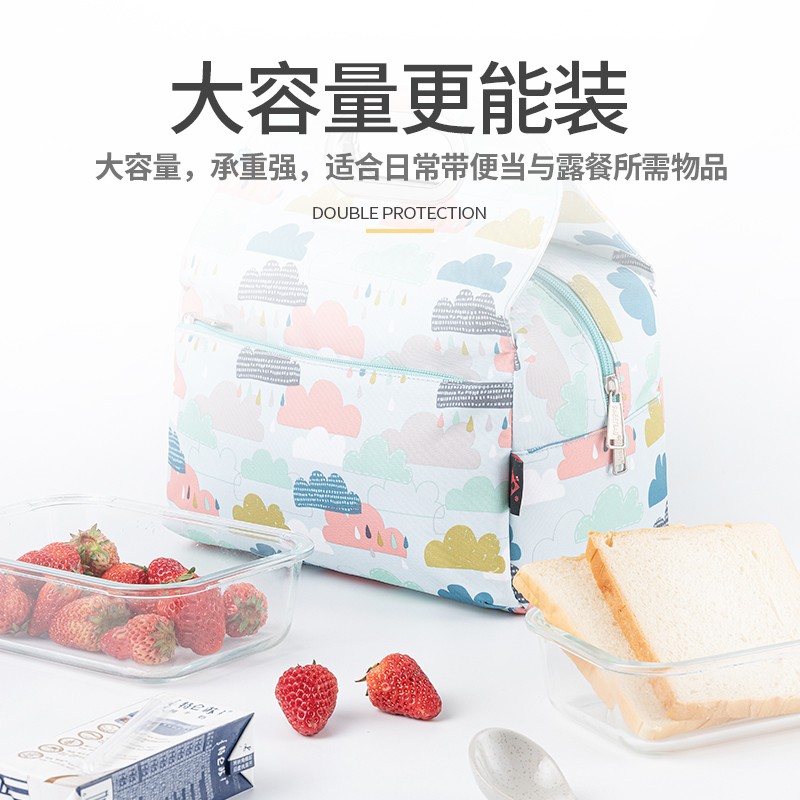 可加热保温袋手提带饭便当包大容量饭盒袋铝箔加厚保暖上班族餐包