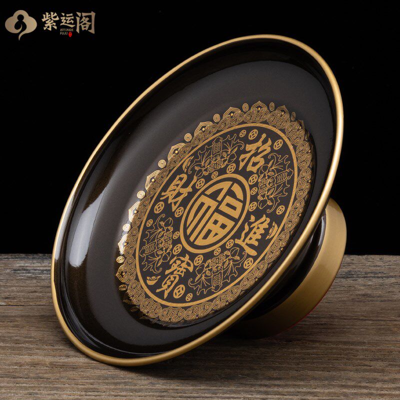 合金供果果盘家用贡盘摆件上供财神供佛果盘贡品盘莲花盘佛具用品