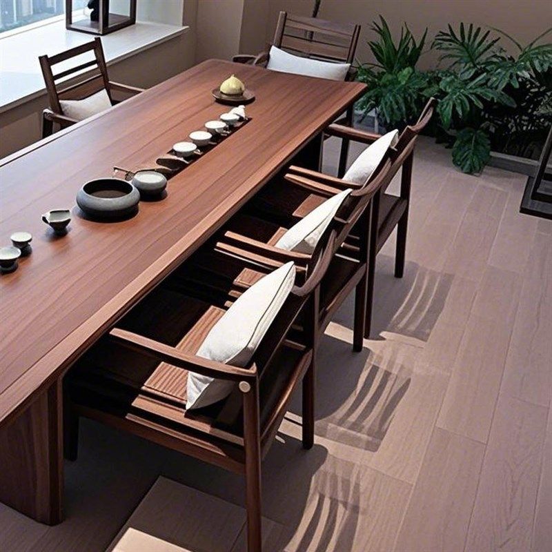 2025新中式禅意黑胡桃白蜡木茶桌椅家用茶室酒店民宿办公室茶台,住宅家具,家用茶台/茶桌,淘宝优惠券,粉丝福利购,淘宝优惠卷