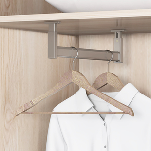 方杆U形衣柜竖向正挂衣杆悬挂纵向挂钩顶装浅柜吊杆阳台吊柜挂杆
