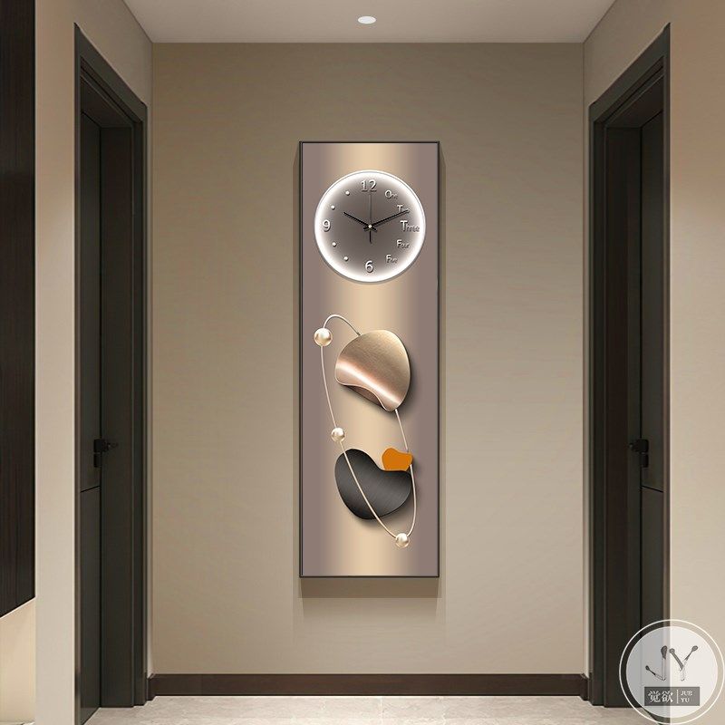 现代轻奢隐藏式全身镜装饰画隐形穿衣镜走廊过道试衣镜带钟表画,家居饰品,现代装饰画,淘宝优惠券,粉丝福利购,淘宝优惠卷