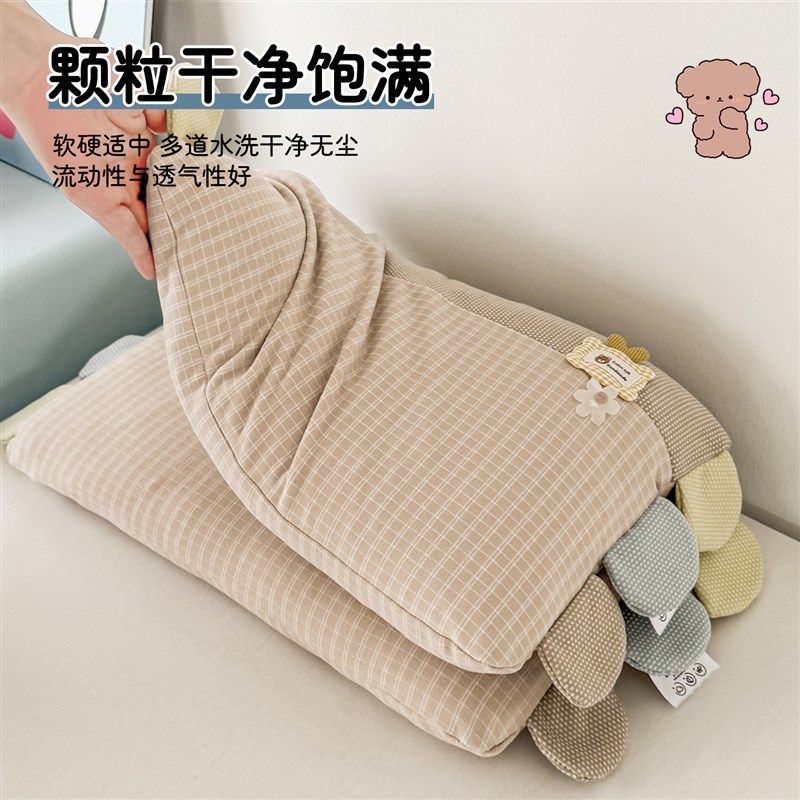 儿童卡通荞麦枕芯护颈椎助睡眠3到6岁以上学生午睡专用安抚硬枕头