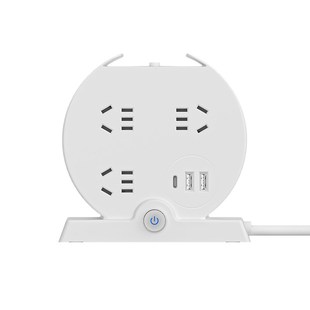 桌面立式圆形插座插排面板多孔位带USB充电多插位多功能接插线板