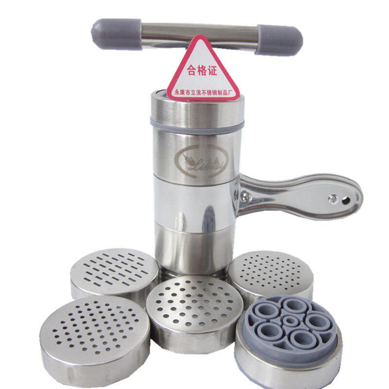 立麦不锈钢家用压面机手动面条机拧压莜面工具窝窝机鱼鱼多功能