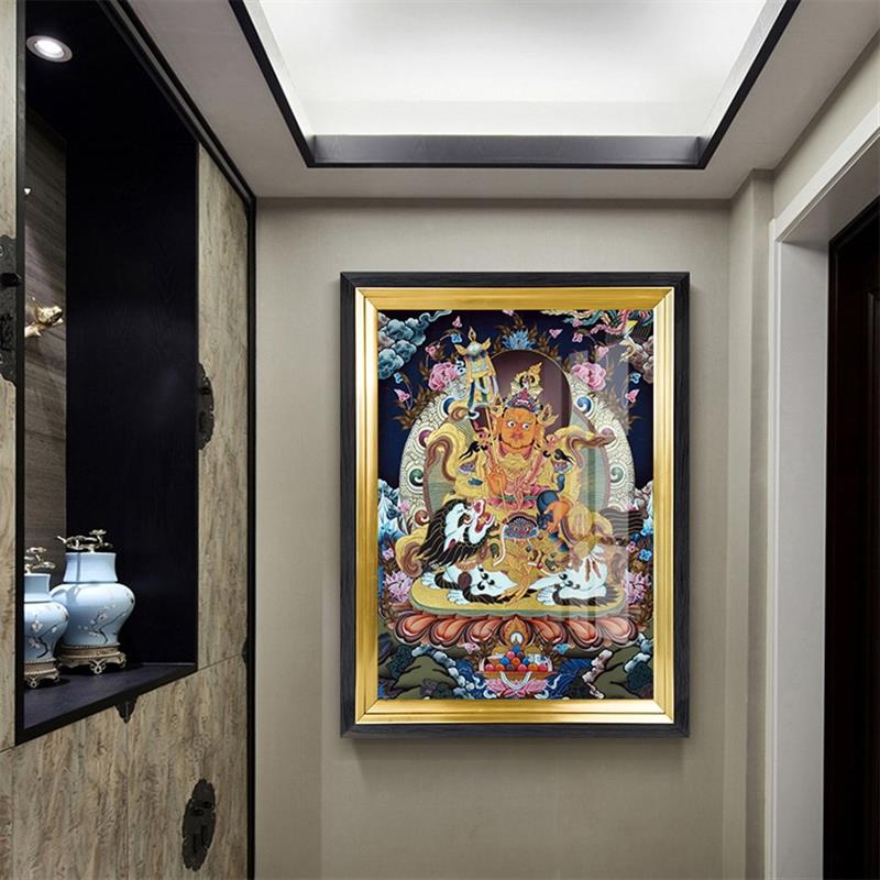 地藏菩萨绿度母佛像文殊新中式装饰画西藏唐卡金刚萨埵挂画黄财神