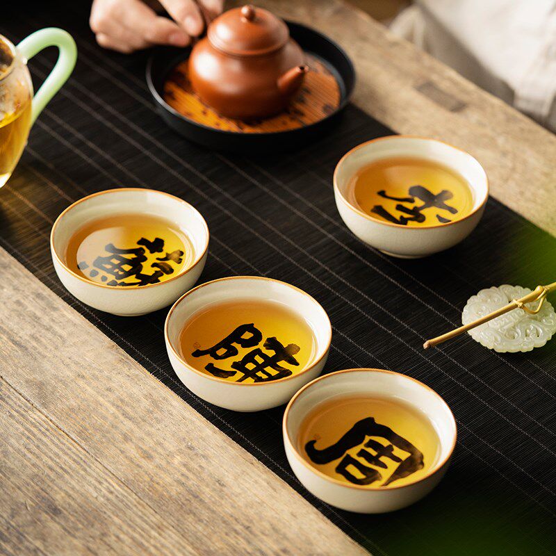 汝窑陶瓷主人杯普洱杯家用茶杯子品茗杯个人专用单杯姓氏定制茶盏