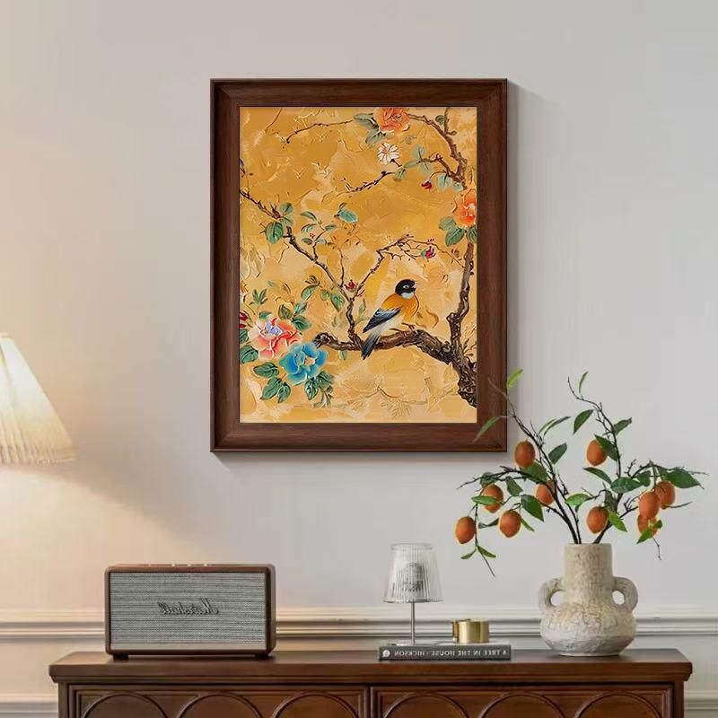 新中式花鸟图客厅装饰画餐厅书房挂画宋代美学喜上眉梢玄关柜摆画