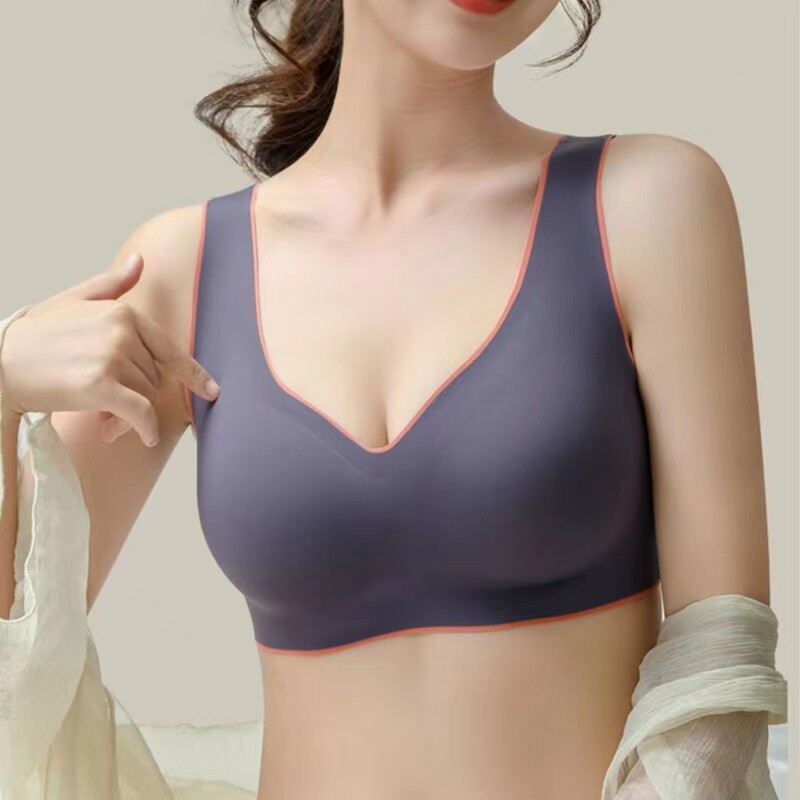 2023乳胶无痕内衣女美背无钢圈薄款聚拢收副乳运动背心睡眠文胸女