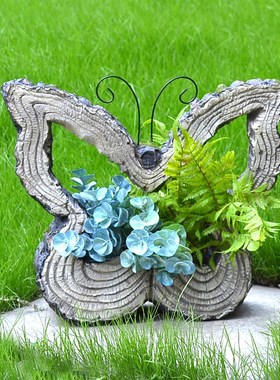 户外室外花园蝴蝶动物花盆装饰园林庭院布置院子幼儿园草坪摆件