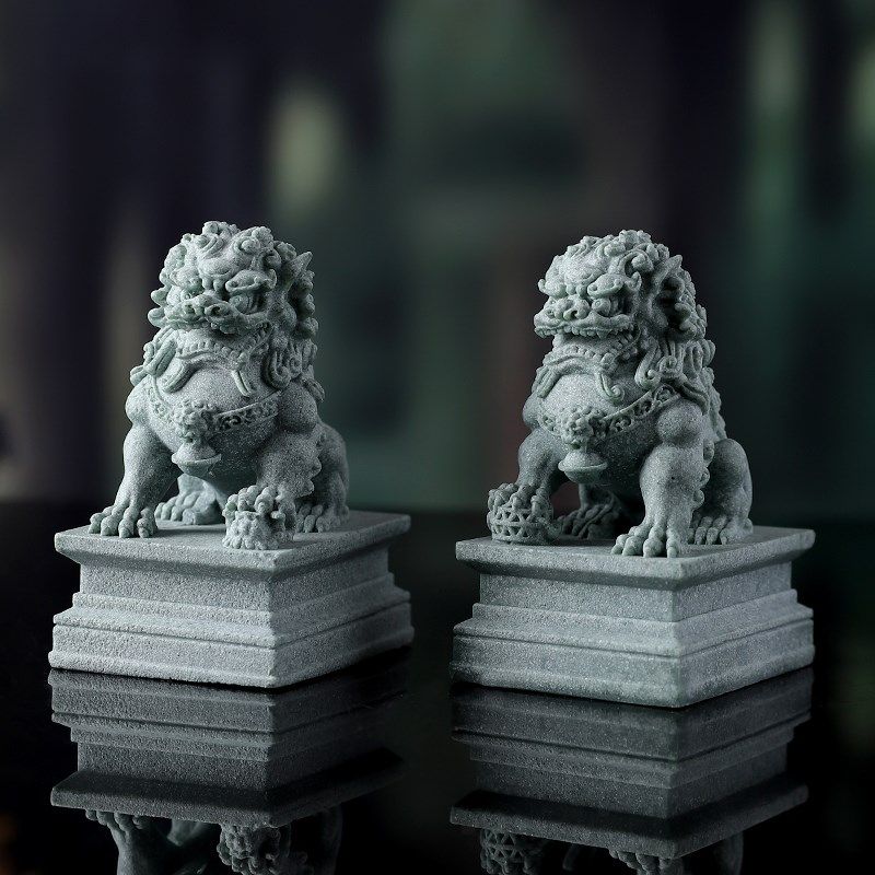 小石狮子一对青石看门镇宅门口迷你摆件桌面中式招财瑞兽麒麟茶宠,家居饰品,装饰摆件,淘宝优惠券,粉丝福利购,淘宝优惠卷