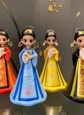 西安大唐不夜城音乐不倒翁小姐姐小哥哥摆件礼物不怕摔可摇动带声