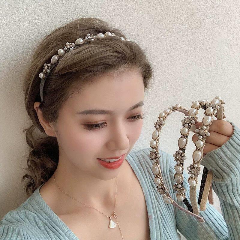 法式优雅仙女仿珍珠发箍女韩国甜美网红超仙简约头箍复古森系发带